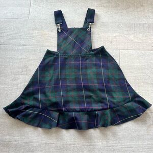 Plaid Pinafore Dress with Ruffle Hem